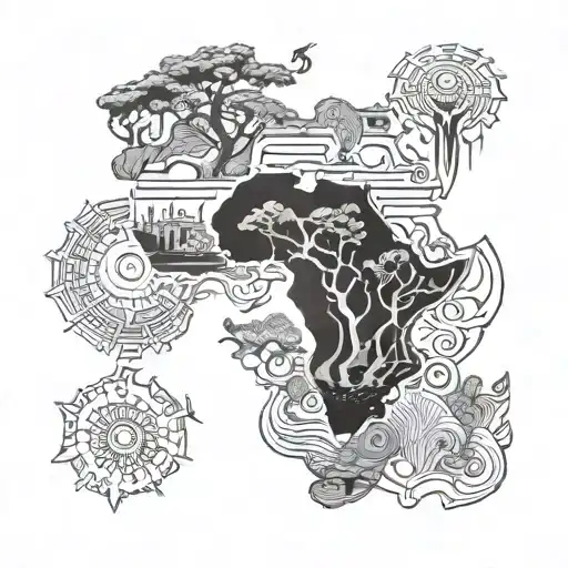 Africa Backdrop With 3D Graphics