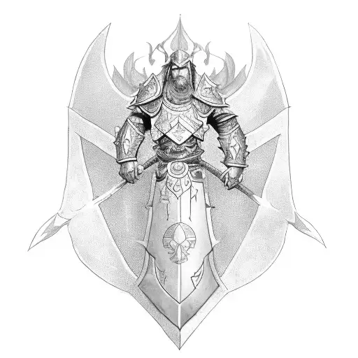 A Paladin With A Shield Adorned With Dragon Motifs