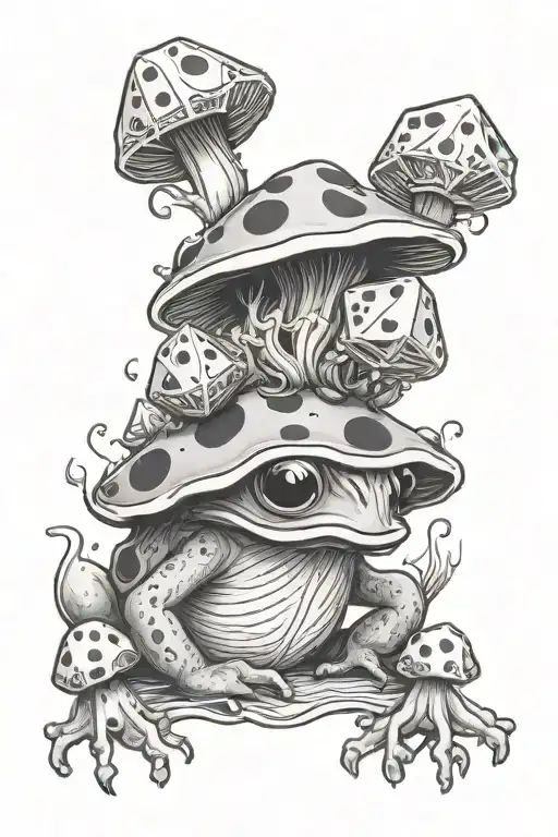 Mushroom Frog With D20 Dice