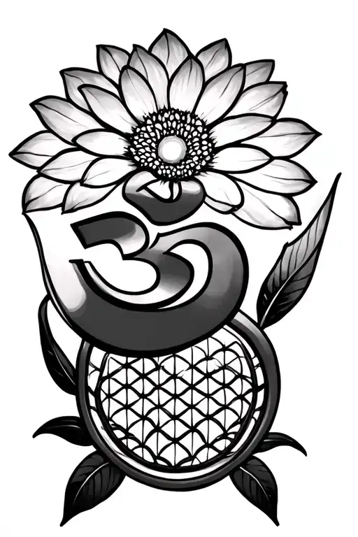 Flower Of Life With Om Symbol