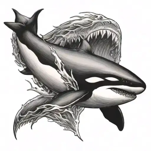 Orca Biting A Great White Shark