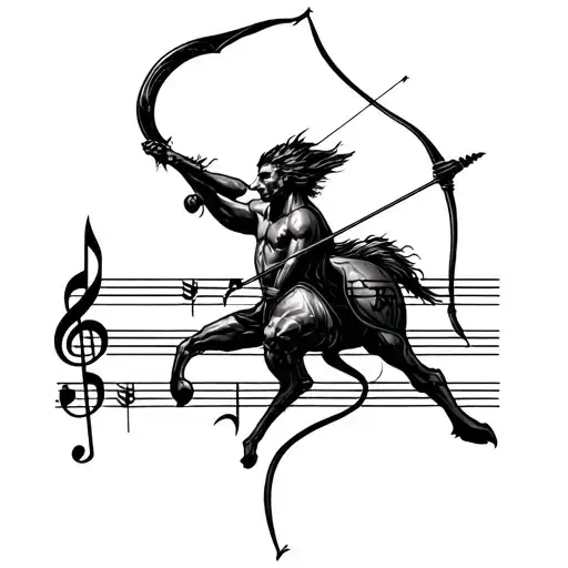 Music Note Sagittarius Archer Shooting