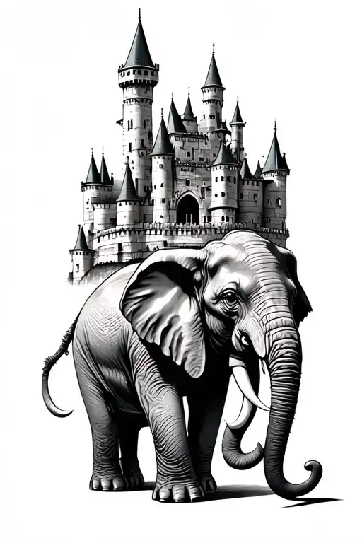 Elephant With A Castle On Its Back