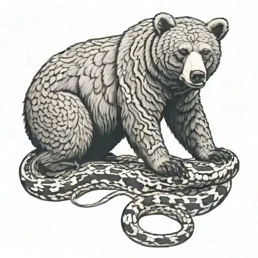 A Bear With A Rattlesnake Wrapped Around It