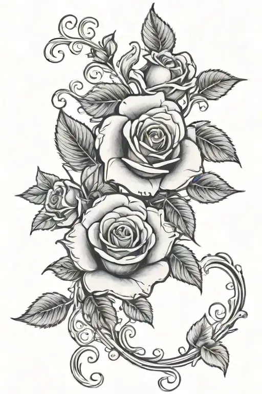 Roses And Glory Vine With Words