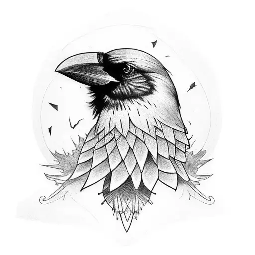 Crow Stained Glass Full Sleeve