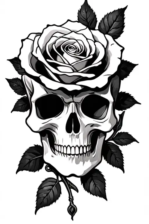 Skull Rose Gothic Inspired