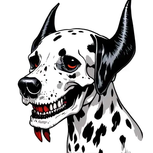 Dalmation Devil Scary Skull