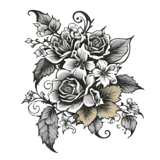 Vine And Flower Wrapped Around Arm