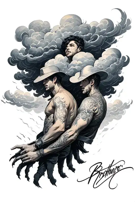 Brothers In A Storm Cloud Arm In Arm Rearview