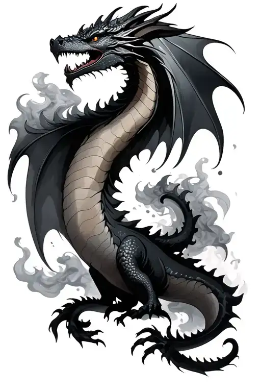 A Dragon Forming From Smoke