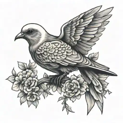 Skeleton Dove Perched