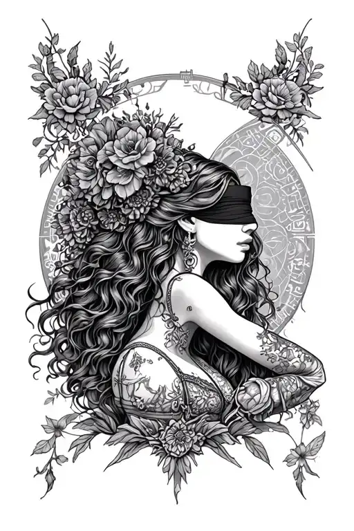 Cancer Zodiac Sign And Goddes Fortune Blindfolded