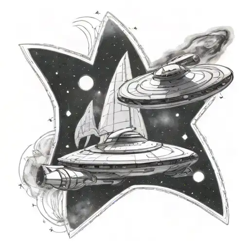 Star Trek Voyager With Galaxy