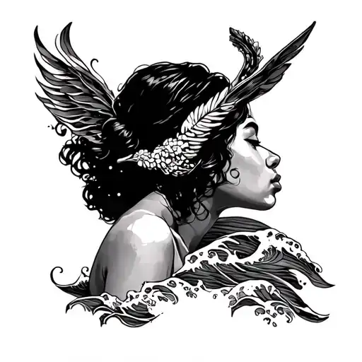 Freedom Beach Waves And Girl