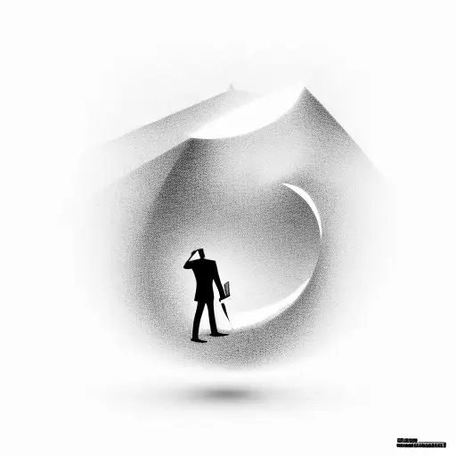 A Silhouette Of A Businessman Surrounded By Swirling Dark Energy
