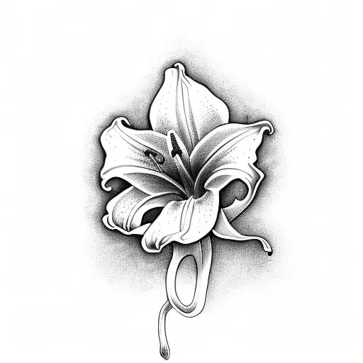 Single Lilly With Beautiful Crazy In The Stem