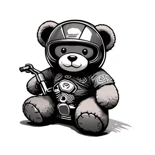 Teddy Bear Wearing Motorcycle Gear