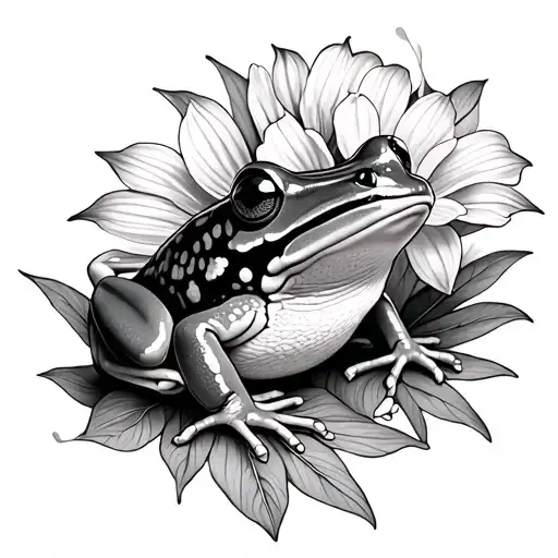 Coqui Frog And Thespesia Grandiflora Tiny