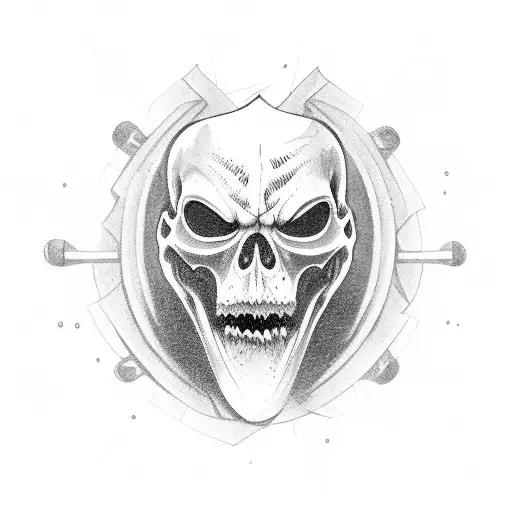 Grim Reaper Taking Off Oni Mask