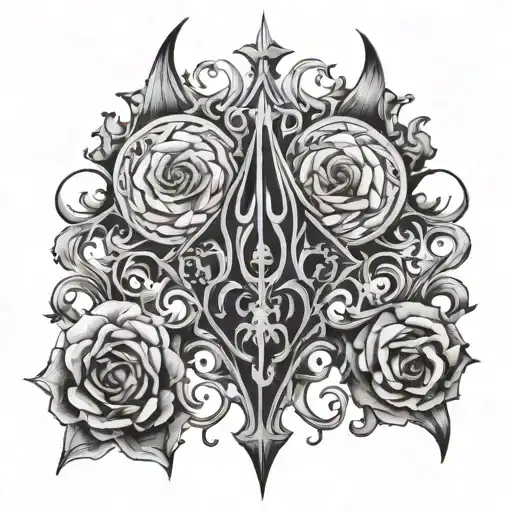 Tattoo Of A Gothic-style Black And White That Mean A Person Has Adhd And Bipolarity