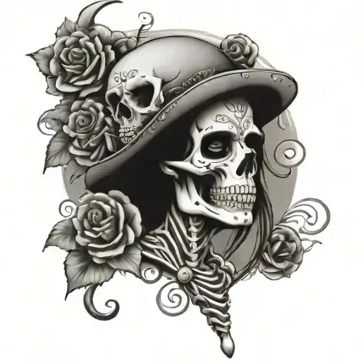 A Cool Day Of The Dead Skeleton Simple And Cool