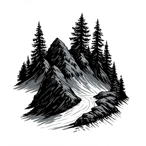 Pine Tree Ride Ridge Dark Mountains