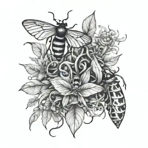 Plants Intertwined With Bugs Creepy