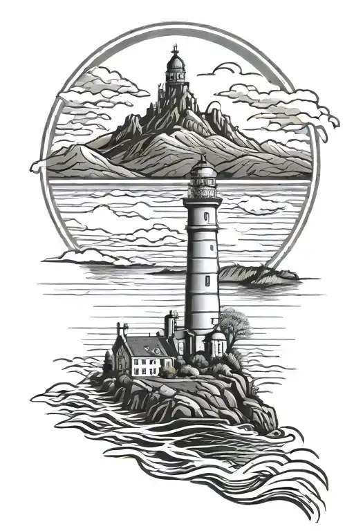 Loch Ness And Highlands With Lighthouse Overlooking