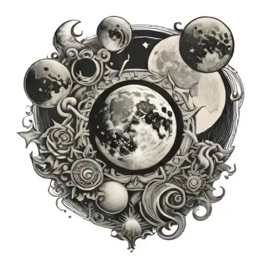 All Stages Of Moon Alligned