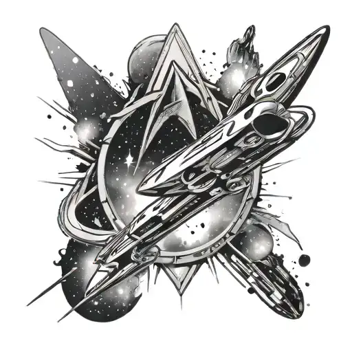 Star Trek Voyager With Galaxy