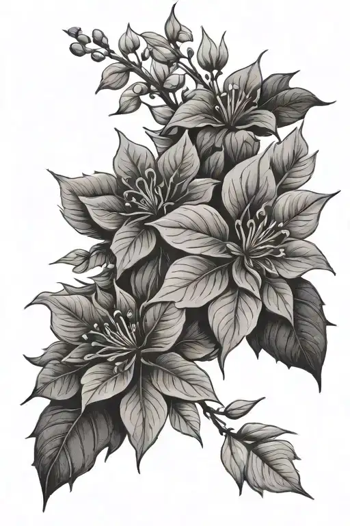 Floral Design With A Poinsettia Bouquet