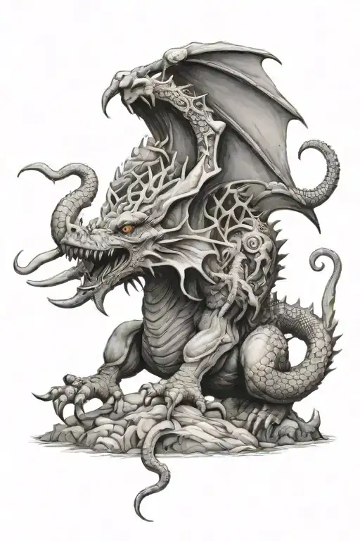 Bone Dragon Fighting A Elephant