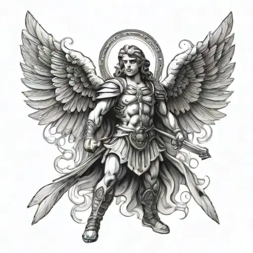 Saint Michael Archangel With A Big Background