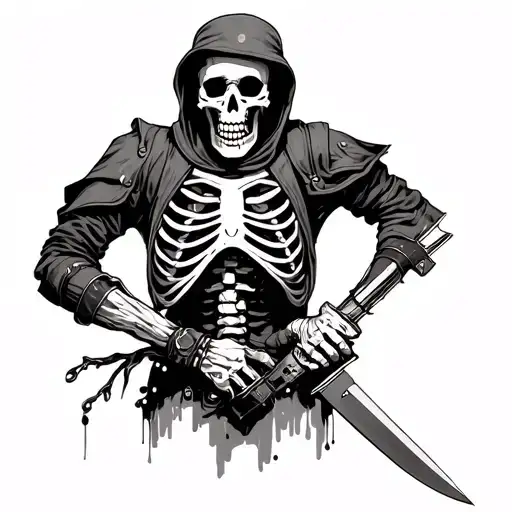 Skeleton Soldier Stabbed