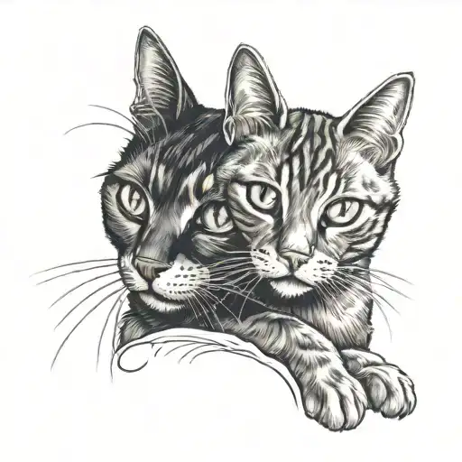Black Cat And Tabby Cat