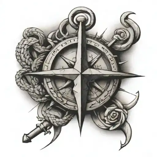 Anchor Within A Compass Intertwined Within
