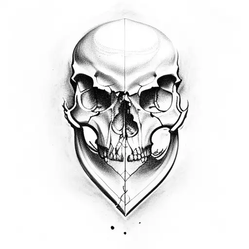A Styracosarus Skull Black And White Tattoo With A Feminine Feel