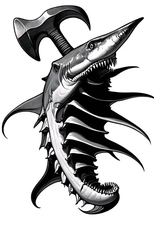 Stingray And Hammer Head Shark Spine