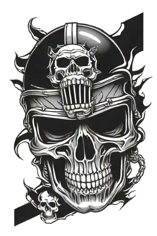 Football Helmet Skull