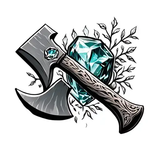 Forest Beaing Cut By An Axe And Hidden Jewel