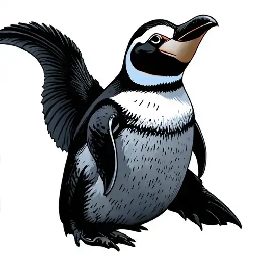 Penguin Riding Komodo