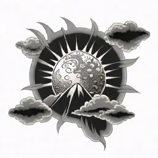 Moon With Sun Rising