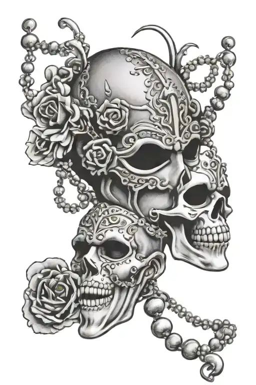 Rosary Beads And Laugh Now Cry Later Mask