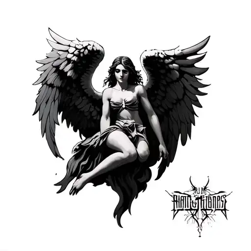 Falling Angel With Bones As Wings