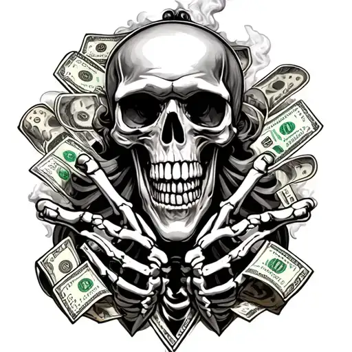 Money And Time With Smokes And Skeletons