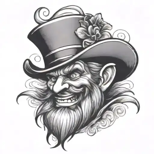 Evil Leprechaun With Pot Of Gold