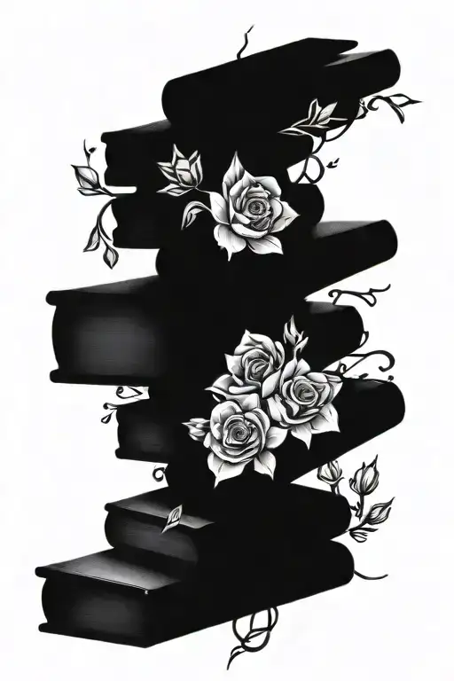 Wood Ladder Flowers Intertwined Book