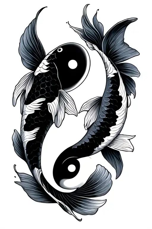 Koi Fish With Ying Yang