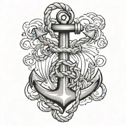 Anchor Intertwined Representing Best Friend